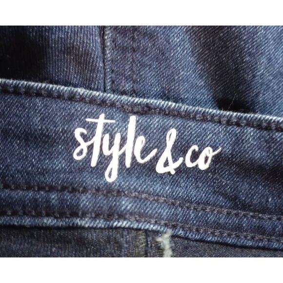 Style and Co Jeans Ladies 20W Slim Leg Dark Wash - Picture 3 of 7